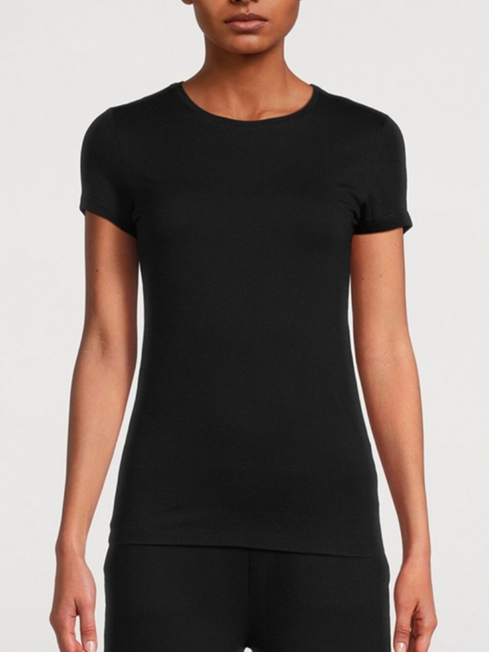 Majestic Filatures Soft Touch Crewneck T-Shirt – Black | Size 1 | NWT